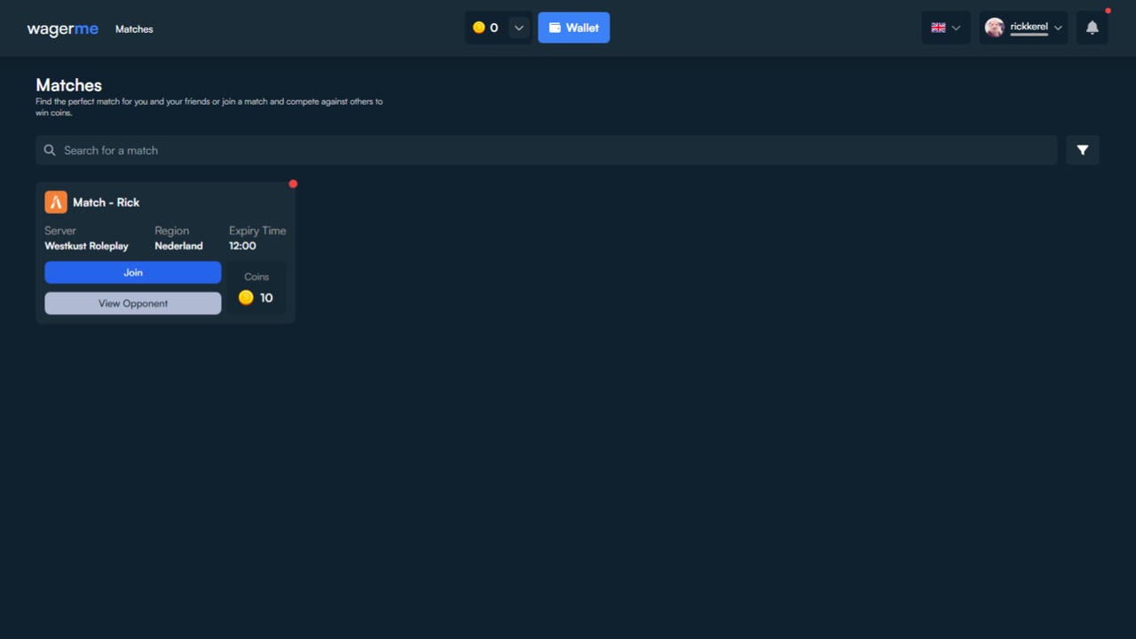 Screenshot of wagerme